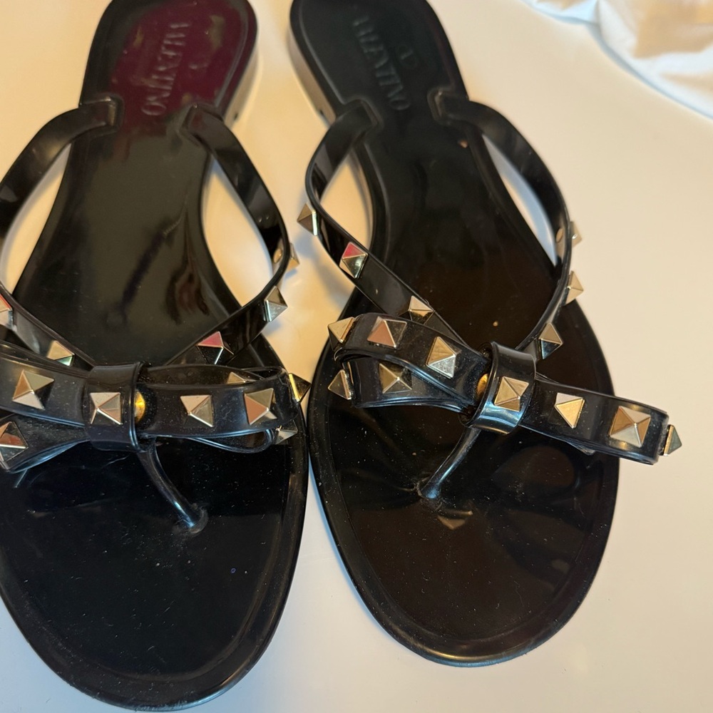 Valentino Black Studded Sandals
